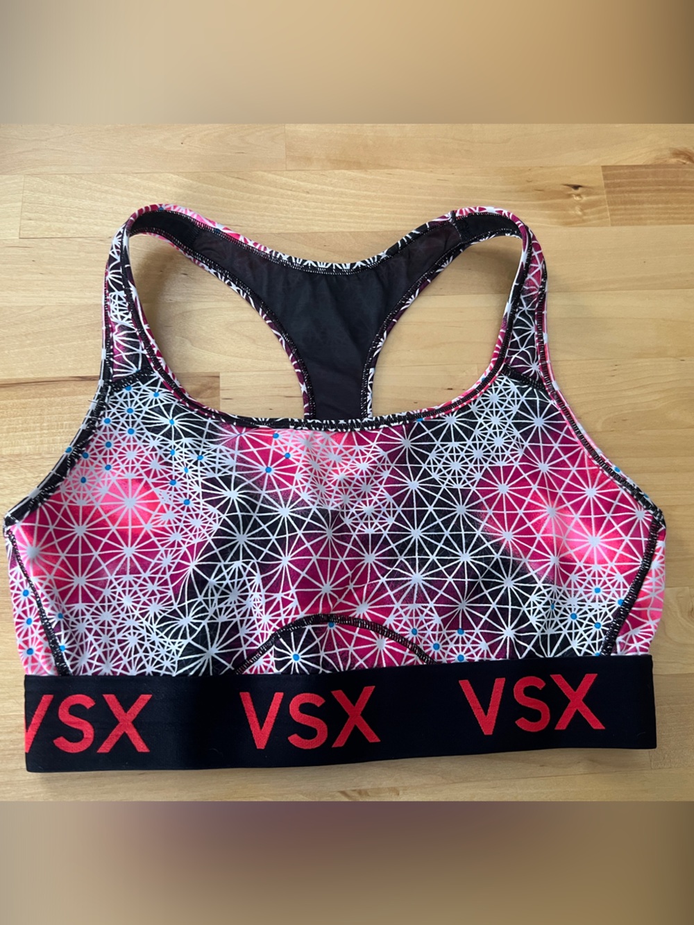 Victoria’s Secret Sport Pink & Black Starburst Racerback Sports Bra